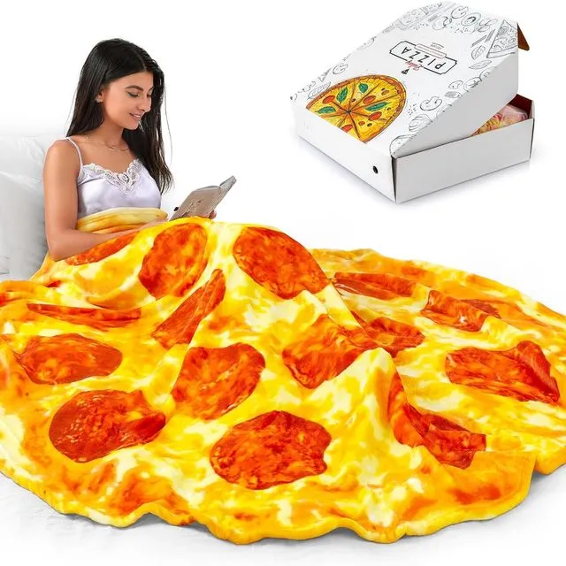 Zulay Giant Double Sided Pepperoni Pizza with Pizza Box Gift Packaging