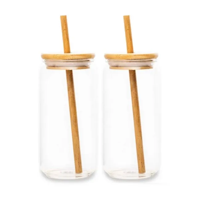 Bamboo Can Libby Cup Sublimation (Glass Straw)