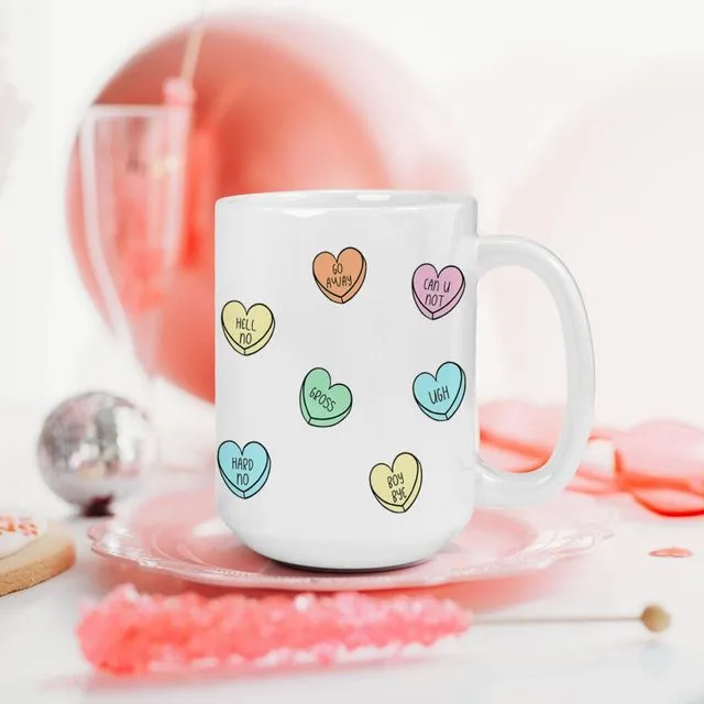 Anti Valentines Day Conversation Hearts Mug
