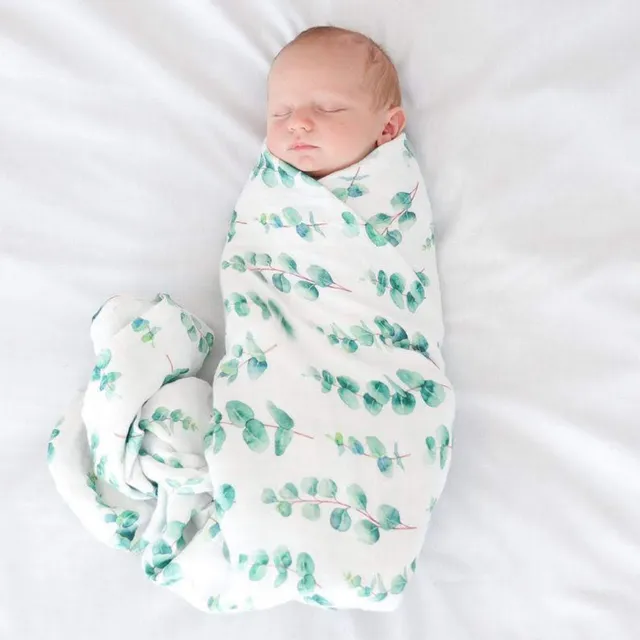 Muslin Baby Swaddle Blanket 100% Cotton Organic Eucalyptus 120x120cm