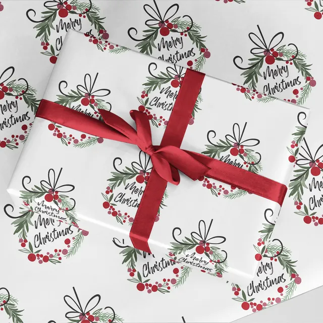 Christmas Wreath Wrapping Paper