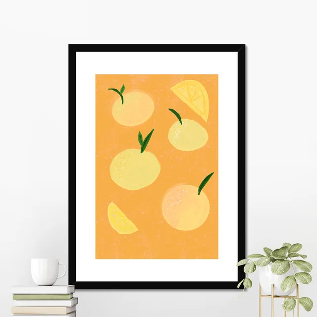 Lemons & Peaches - illustration wall art print