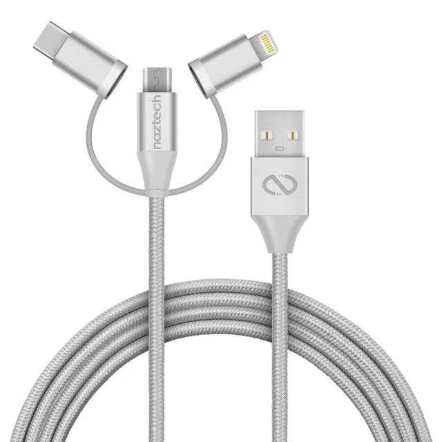 Naztech 3X1 Micro Lightning & USB-C Charge/Sync 6ft Cable