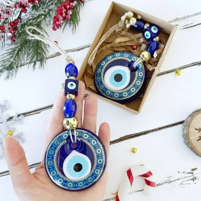 Blue Evil Eye Bead, Christmas Gift Ideas, Christmas Ornament