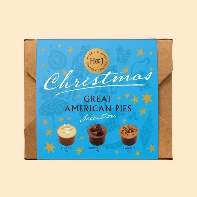 Festive American Pies Individual Chocolate Selection Box (12), Case Of 6