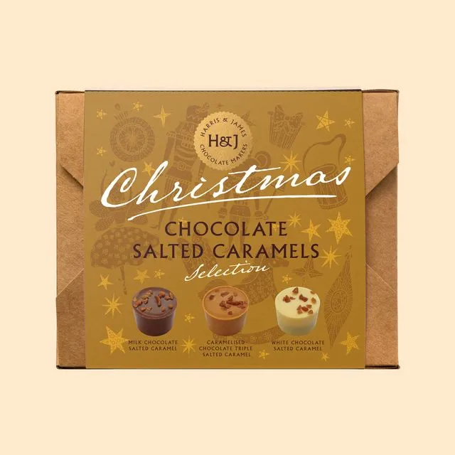 Festive Salted Caramels Individual Chocolate Selection Box (12), Case Of 6