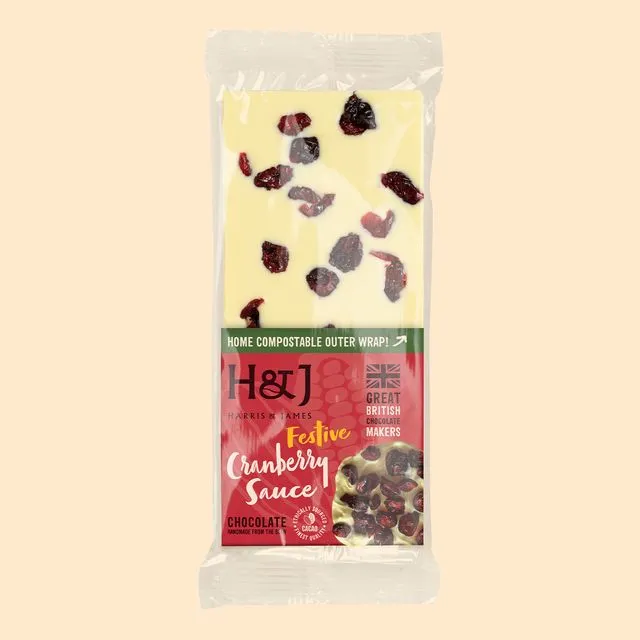 Festive Cranberry Sauce White Chocolate Bar, Case of 15
