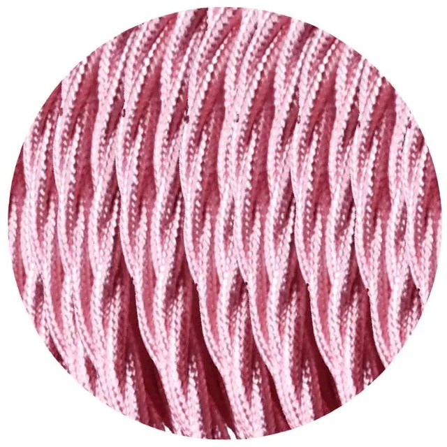 Shiny Pink Vintage Twisted Electric fabric Cable Flex 0.75mm