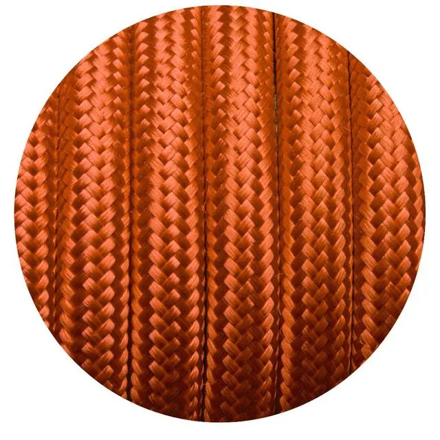 0.75mm 2 core Round Vintage Braided Peach Fabric Covered Lig