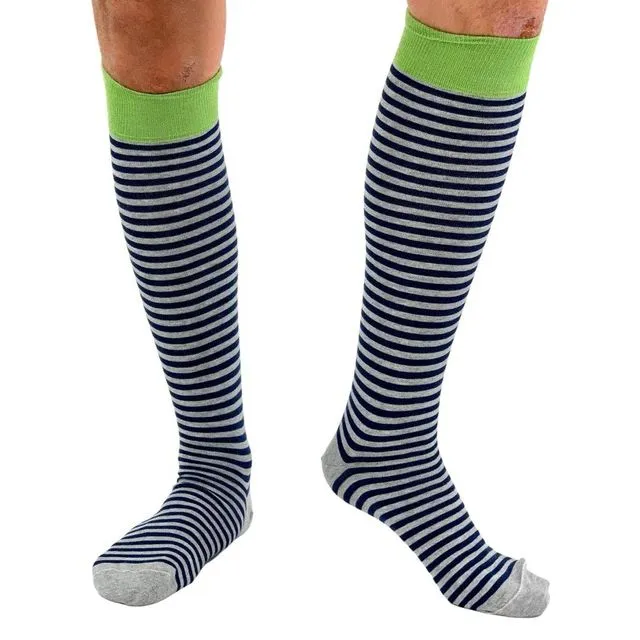Men's socks cotton gray and dark blue row cod 389