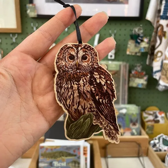 Tawny Owl Wooden Decoration