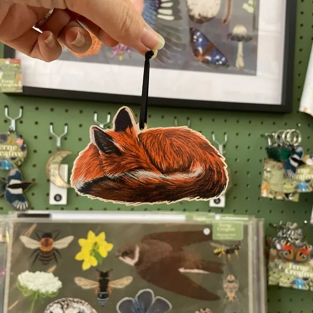 Red Fox Wooden Decoration