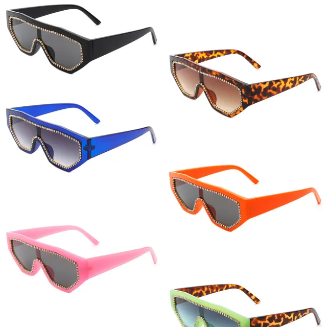 Geometric Oversize Glitter Square Fashion Women Sunglasses