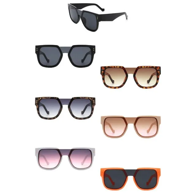 Square Oversize Brow-Bar Chic Women Fashion Sunglasses