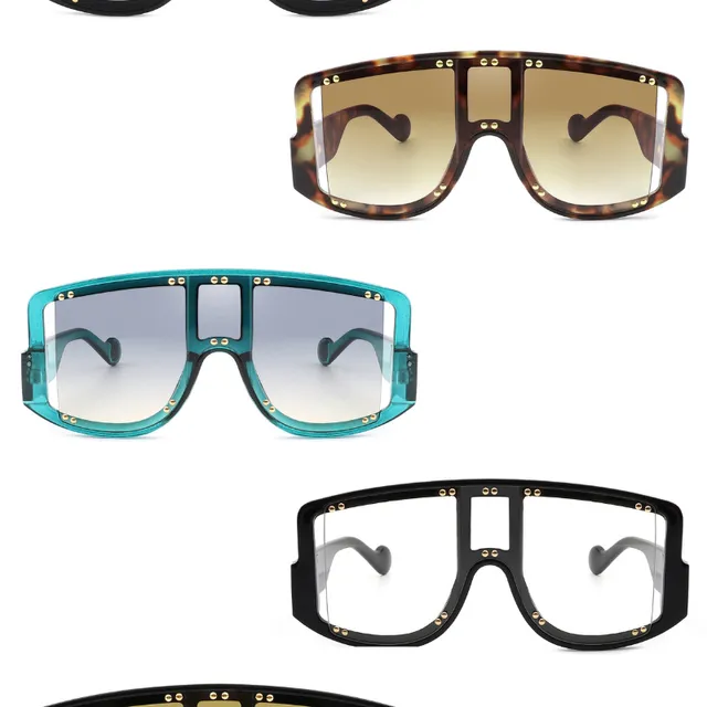 Square Retro Oversize Vintage Shield Visor Sunglasses