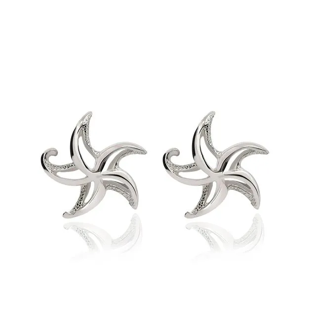 Starfish Post Earrings Sterling Silver- Small Sea Star Earrings, Small Starfish Stud Earring Charms, Sea Star Jewelry Sterling Silver