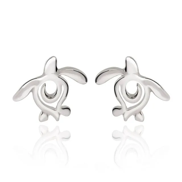 Sea Turtle Earrings Sterling Silver- Turtle Gifts for Women, Honu Turtle Post Earrings, Gifts for Turtle Lovers, Turtle Jewelry