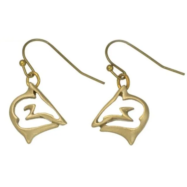 Bronze Shark Dangle Drop Earrings- Shark Jewelry, Gifts for Shark Lovers, Boho Jewelry, Sea Life Jewelry, Gifts For Divers