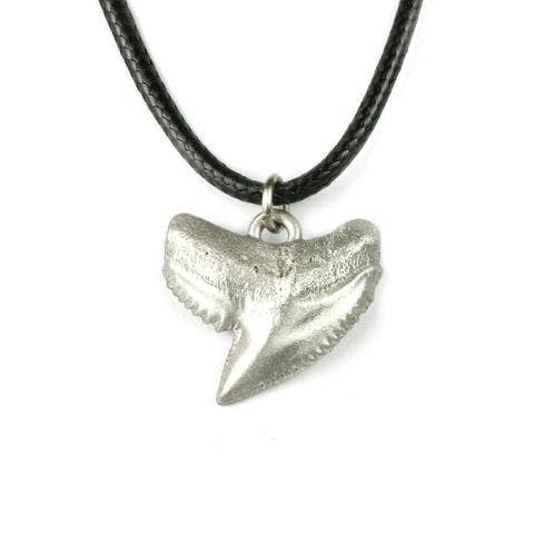 Shark Tooth Necklace with Pewter Pendant, Shark Gifts