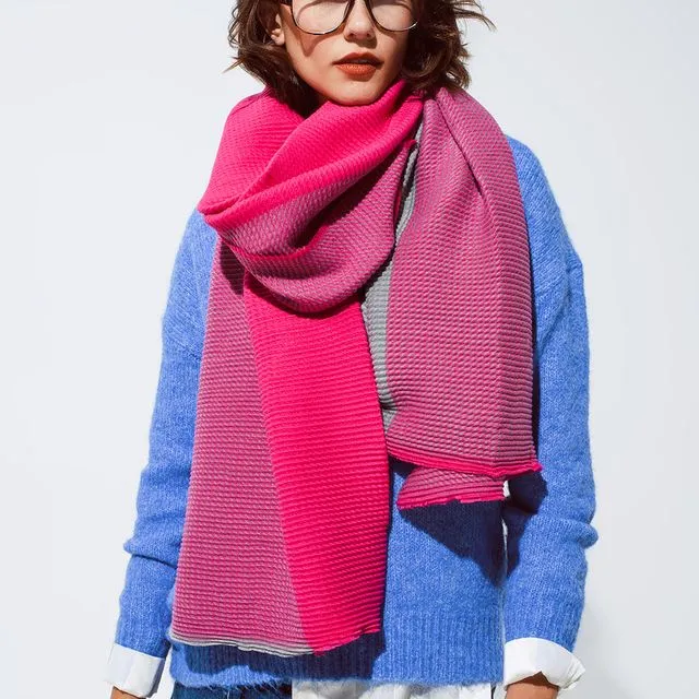 PINK SCARF WITH PACKED DETAILS