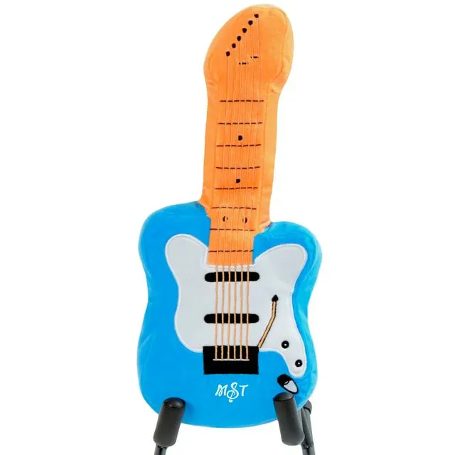 Blue Electric guitar plush sensory toy