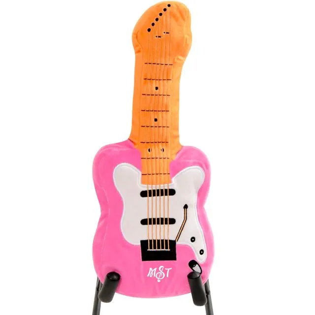 Pink Electric guitar plush sensory toy