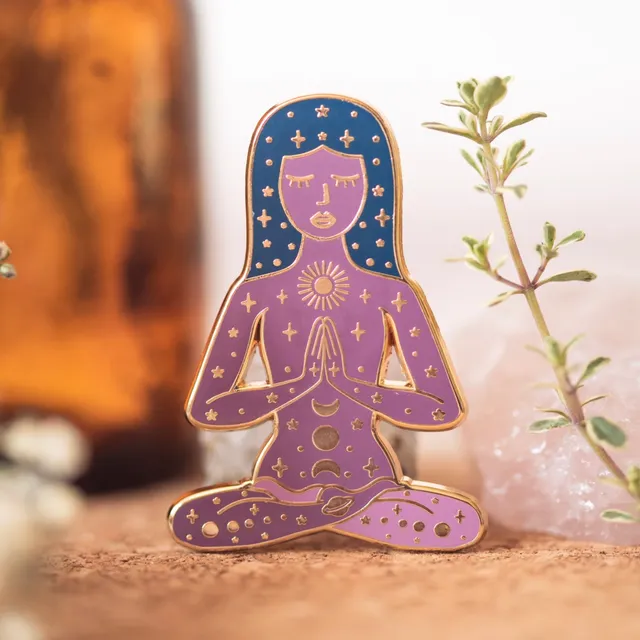 Goddess Of Intuition Enamel Pin, Purple And Gold