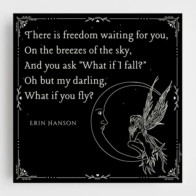 What If You Fly? Art Print, Black, 15 x 15cm Square