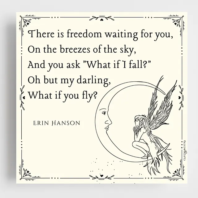 What If You Fly? Art Print, Beige, 15 x 15cm Square