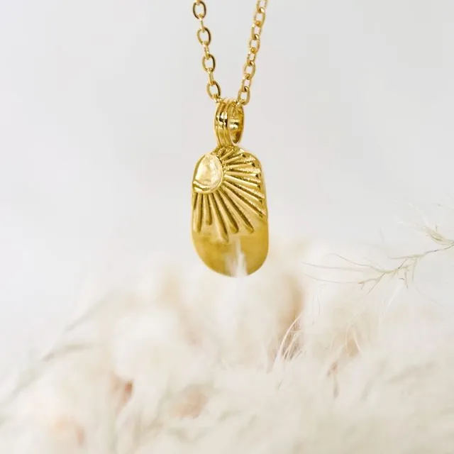 Celestial Beam Pendant Necklace, Gold