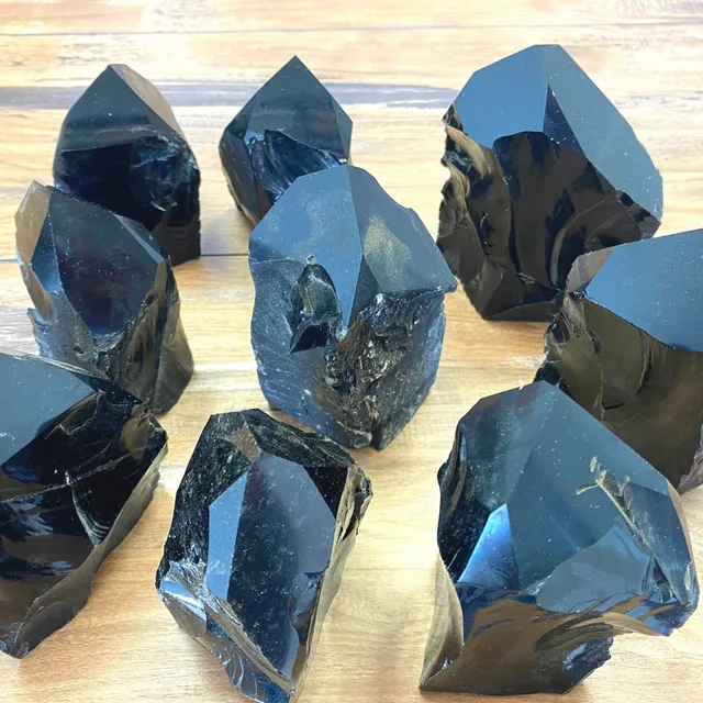 Wholesale Black Obsidian Polished Tips 3-5"