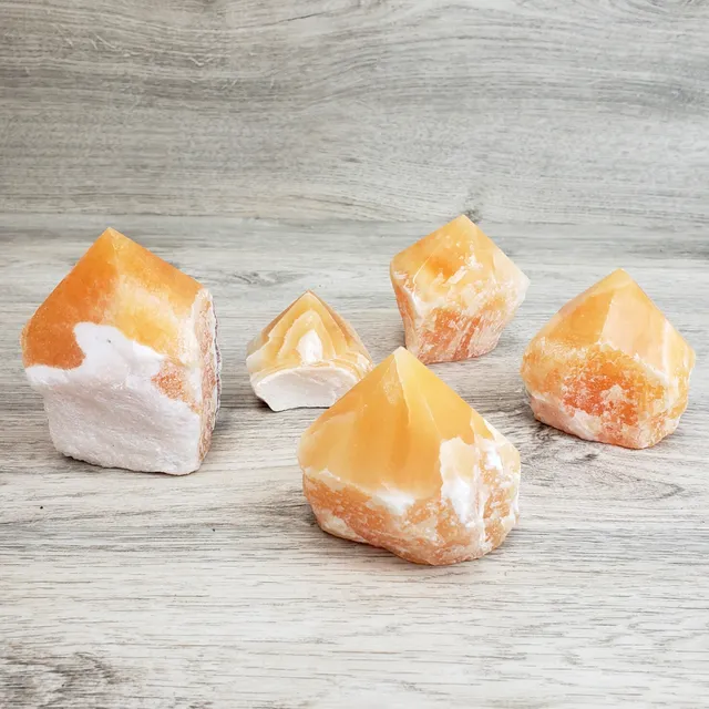 Wholesale Orange Calcite Polished Tips 2-4" - Sold by Piece