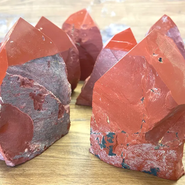 Wholesale Red Jasper Polished Tips - Sold by Piece