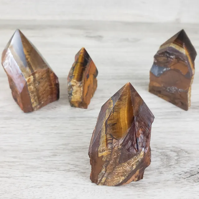 Wholesale Tiger's Eye Natural Pillars with Polished Tips 2-4" - Sold by Piece
