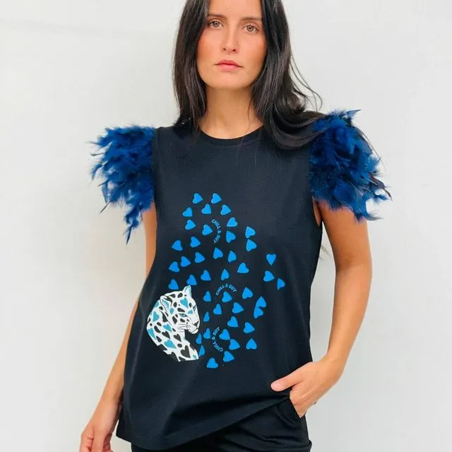 Tigre feathers t -shirt