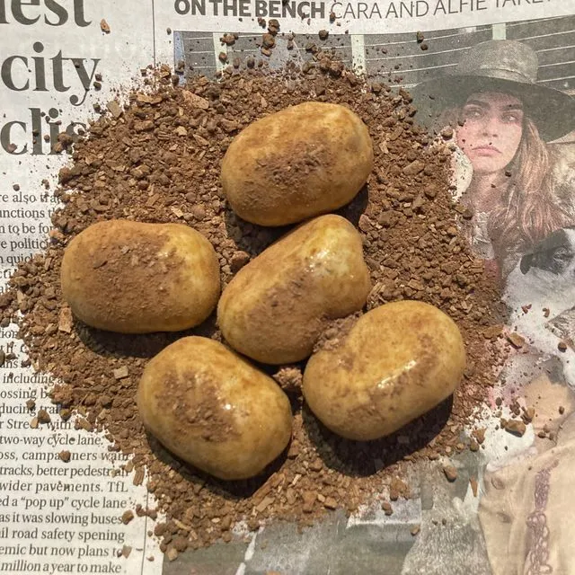 White Chocolate Praline Seed Potatoes with Chocolate 'soil' 100g