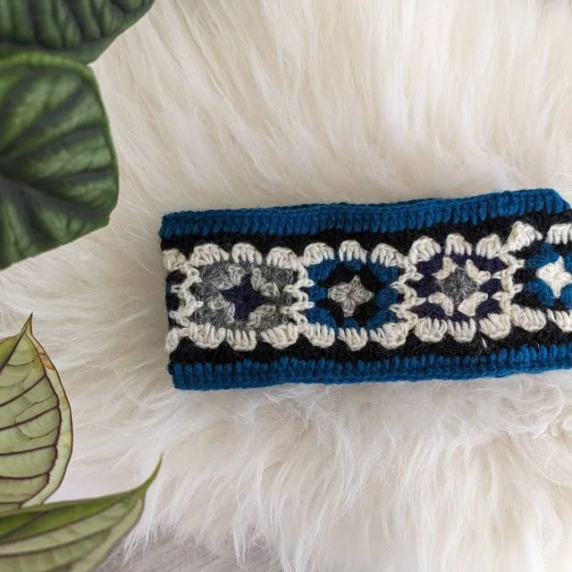 Teal - Vintage Boho Style Crocheted Headband