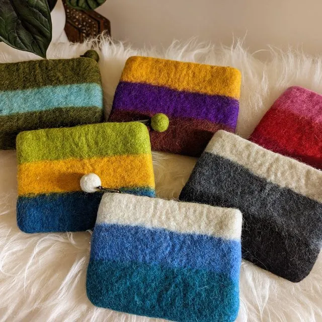 Felted Ombre Stripe Purse (Assorted Colours)