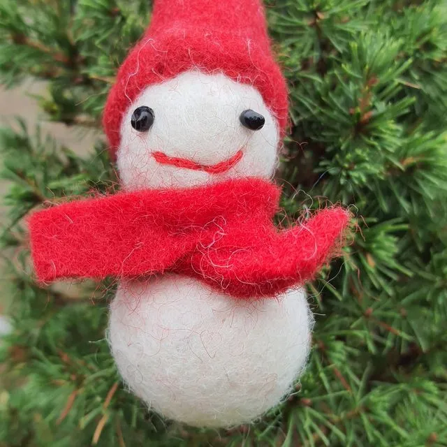 Handmade Felt Hanging  Snowman