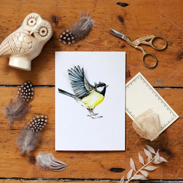 Blue Tit 3D Bird Pop Out Greetings Card