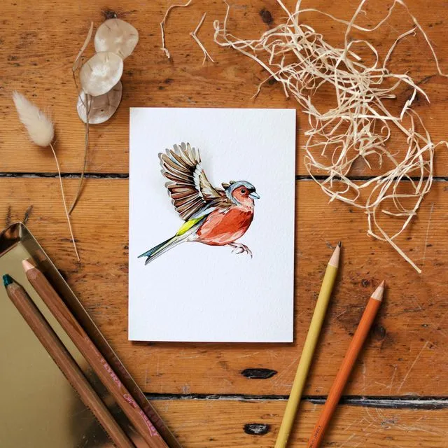 Chaffinch 3D Bird Pop Out Greetings Card