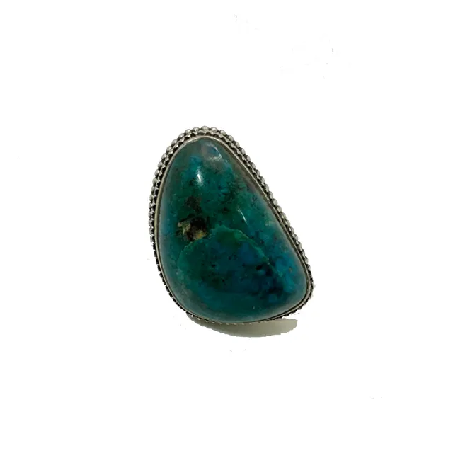925 Sterling Silver Turquoise Curved Ring