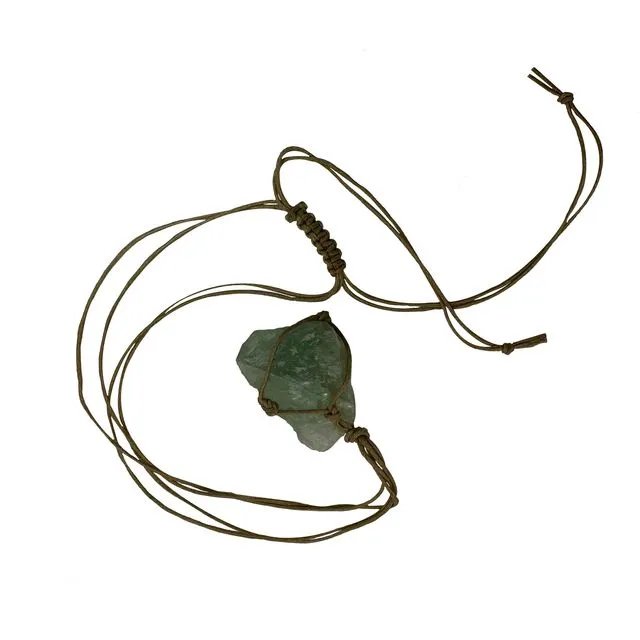 Raw Green Aventurine Rope Necklace