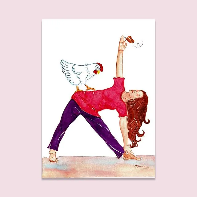 Yoga gifts for women, Yoga Triangle Pose Card
