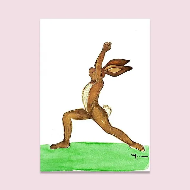 Yoga Card, Bunny Yoga Birthday Cards, Gifts for Yoga