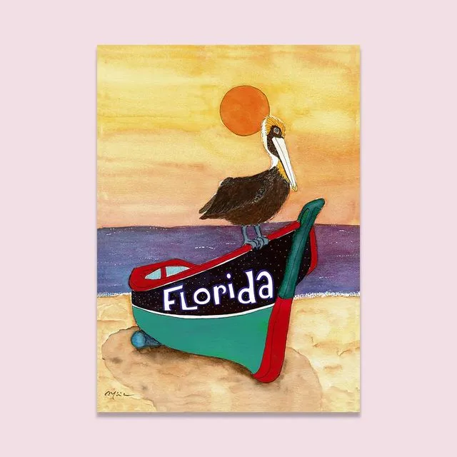 Florida 5x7 inch Greeting Card with Pelican