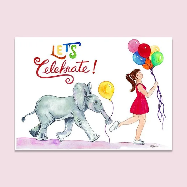 Whimsical Celebrations, Cute Card with Elephant