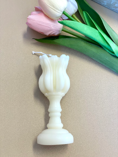 Elegant Tulip Candle Holder Soy Wax Scented Candle