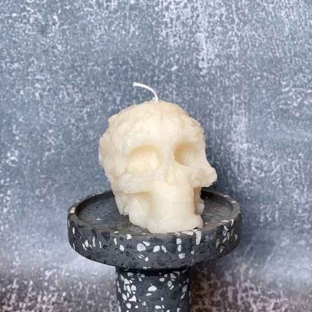 Floral Skull Handmade Soy Wax Candle