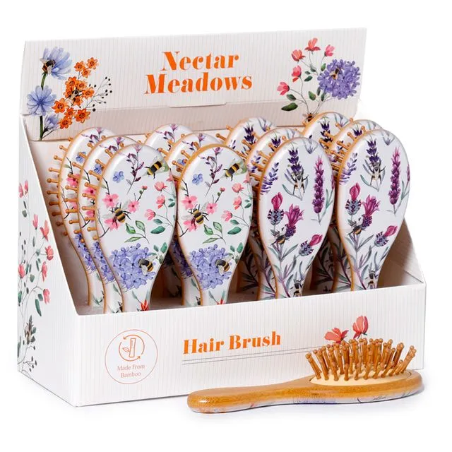Nectar Meadows Floral 100% Bamboo Hair Brush